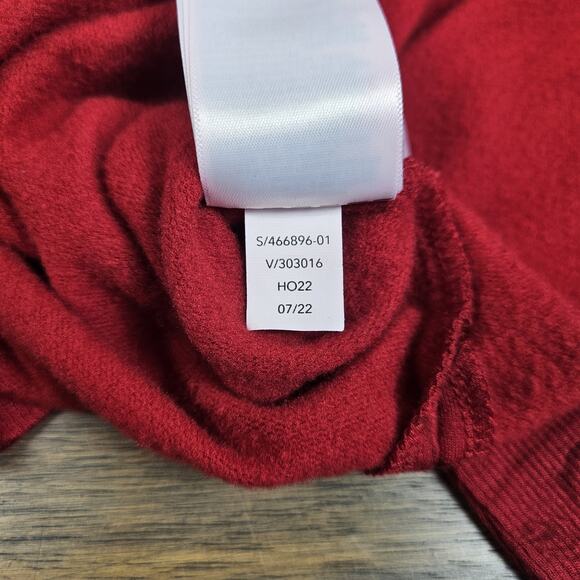 ATHLETA Sweatshirt Women's Sz Medium Coaster Luxe Red Floral V Neck Cozy - Picture 9 of 9